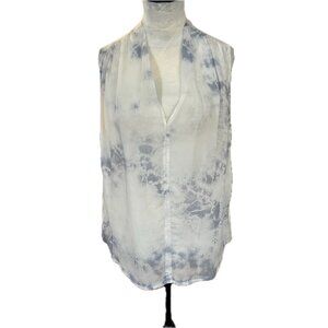 Maven West, watermark tie-dye short sleeve blouse, Med